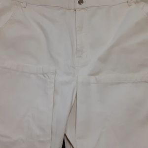 Forever 21+, Size 3X, White, Carpenter / Painter Jean, Cotton Spandex Blend